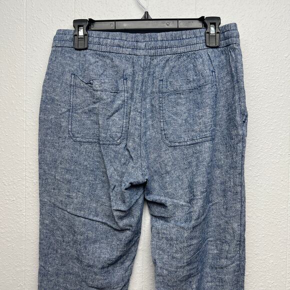 Old Navy Womens Pants Small Linen Blend Pull On Coastal Beach Minimalist Ankle - Picture 6 of 11